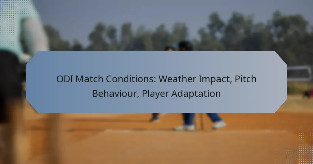 ODI Match Conditions: Weather Impact, Pitch Behaviour, Player Adaptation