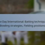 One Day International: Batting techniques, Bowling strategies, Fielding positions
