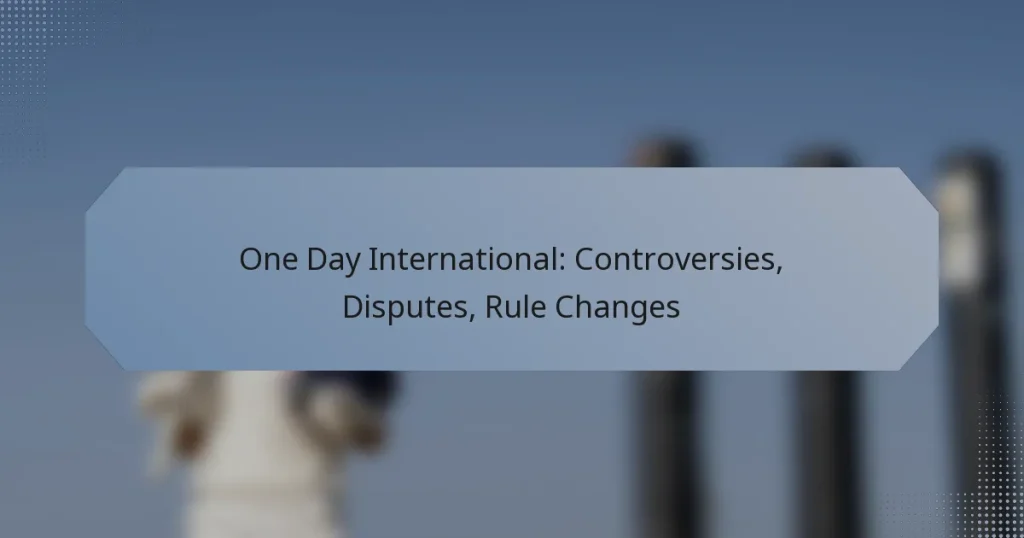 One Day International: Controversies, Disputes, Rule Changes