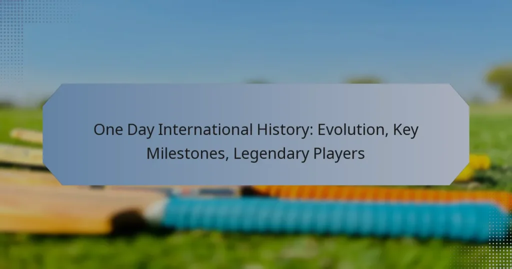 One Day International History: Evolution, Key Milestones, Legendary Players