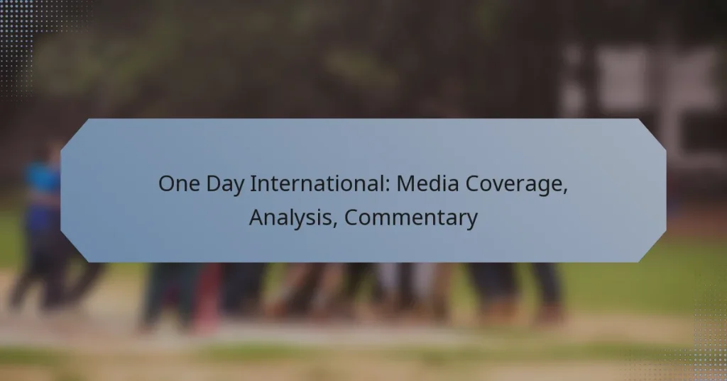 One Day International: Media Coverage, Analysis, Commentary