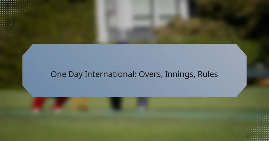 One Day International: Overs, Innings, Rules