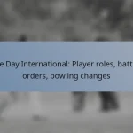One Day International: Player roles, batting orders, bowling changes