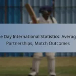 One Day International Statistics: Averages, Partnerships, Match Outcomes