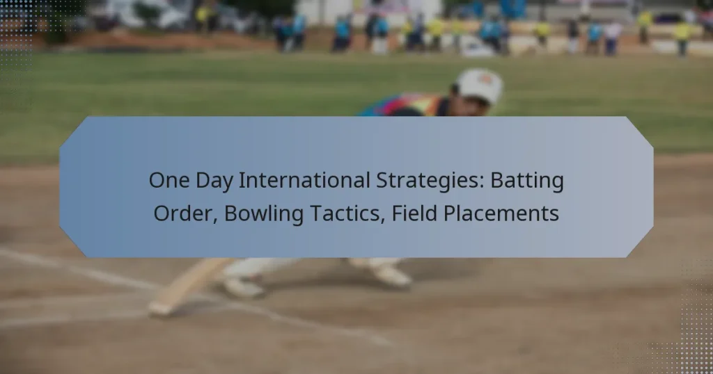 One Day International Strategies: Batting Order, Bowling Tactics, Field Placements