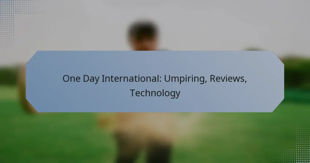 One Day International: Umpiring, Reviews, Technology