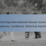 One Day International Venues: Iconic stadiums, Conditions, Historical matches