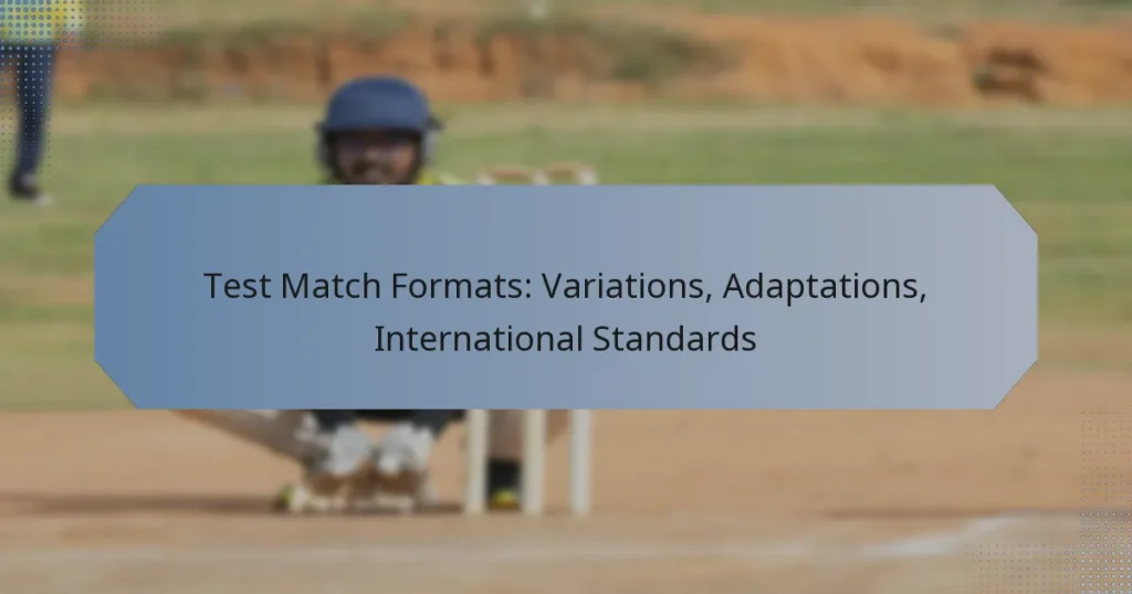 Test Match Formats: Variations, Adaptations, International Standards