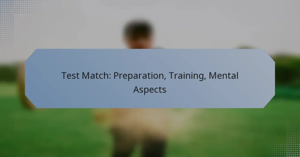 Test Match: Preparation, Training, Mental Aspects
