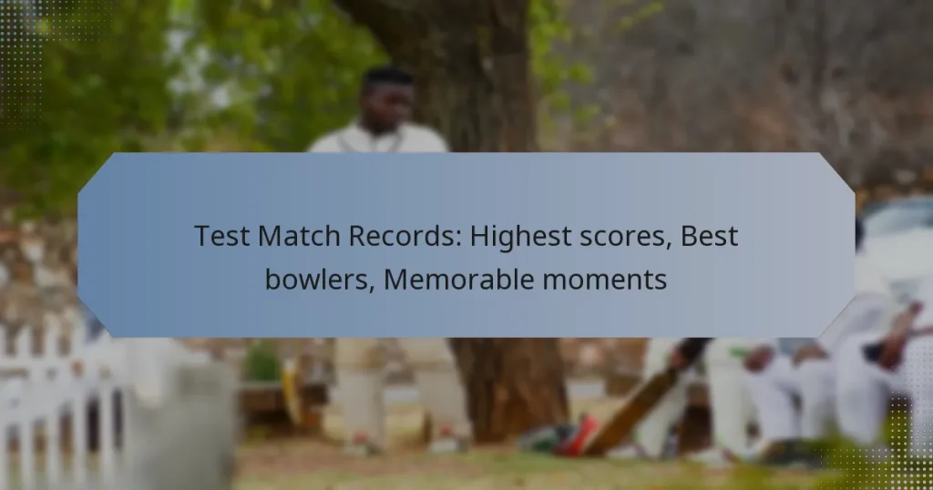 Test Match Records: Highest scores, Best bowlers, Memorable moments