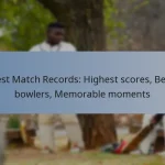 Test Match Records: Highest scores, Best bowlers, Memorable moments