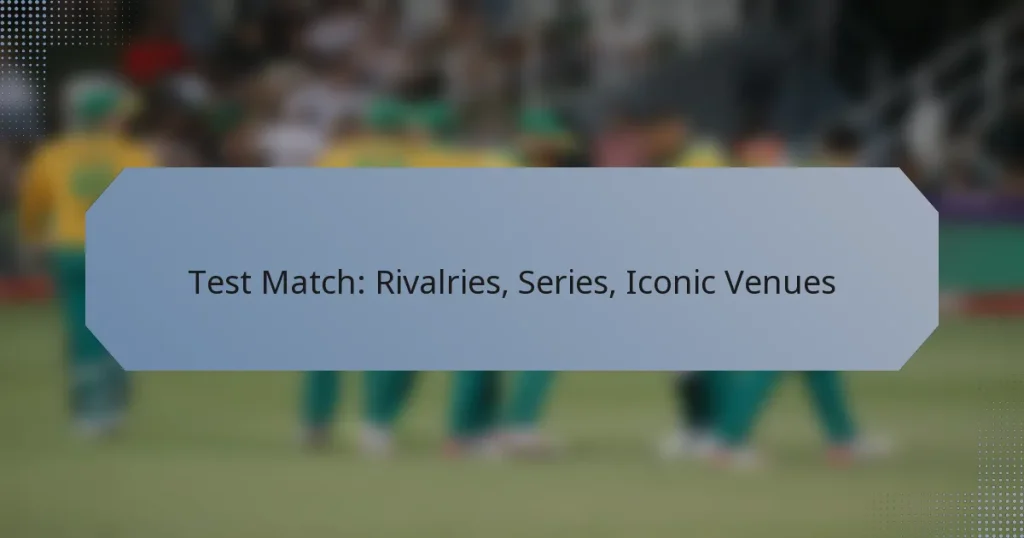 Test Match: Rivalries, Series, Iconic Venues