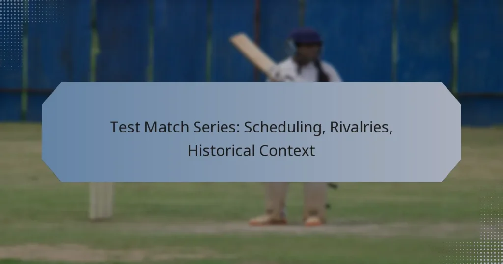 Test Match Series: Scheduling, Rivalries, Historical Context