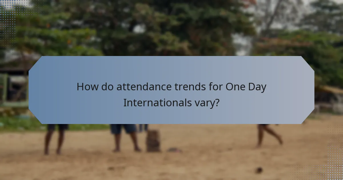 How do attendance trends for One Day Internationals vary?