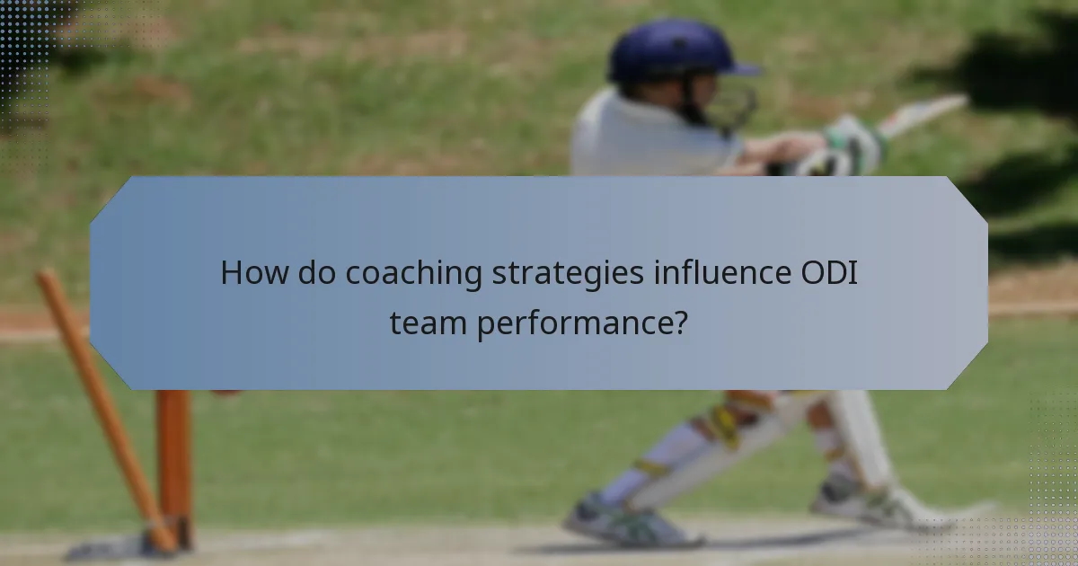 How do coaching strategies influence ODI team performance?