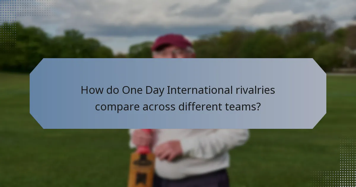 How do One Day International rivalries compare across different teams?