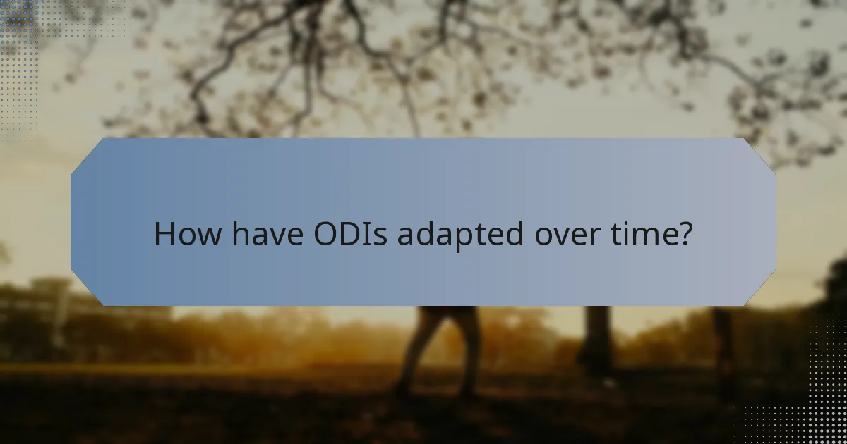 How have ODIs adapted over time?