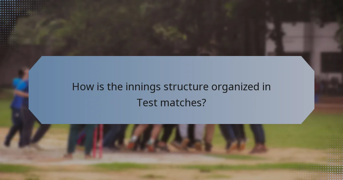 How is the innings structure organized in Test matches?