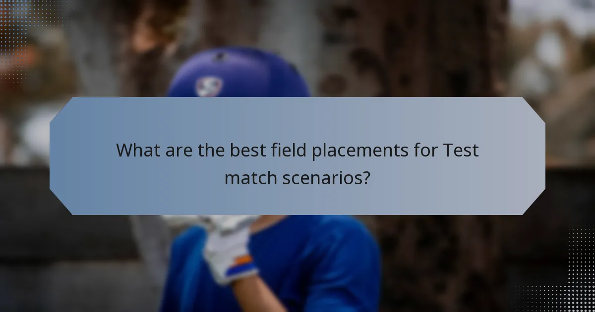 What are the best field placements for Test match scenarios?