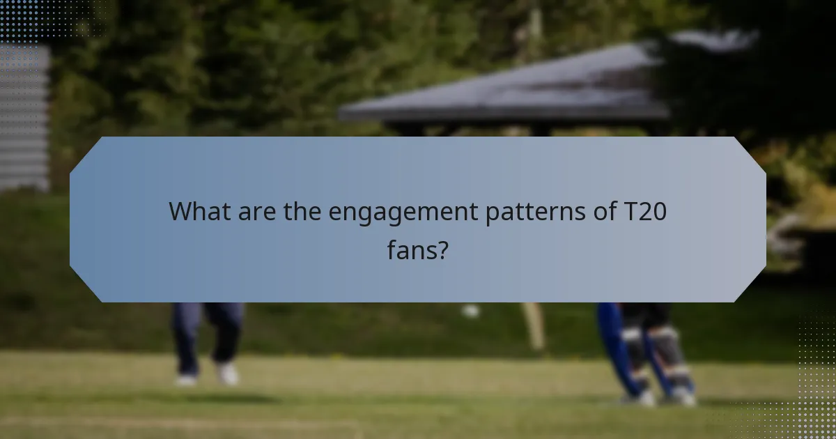 What are the engagement patterns of T20 fans?