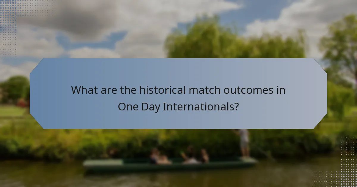 What are the historical match outcomes in One Day Internationals?