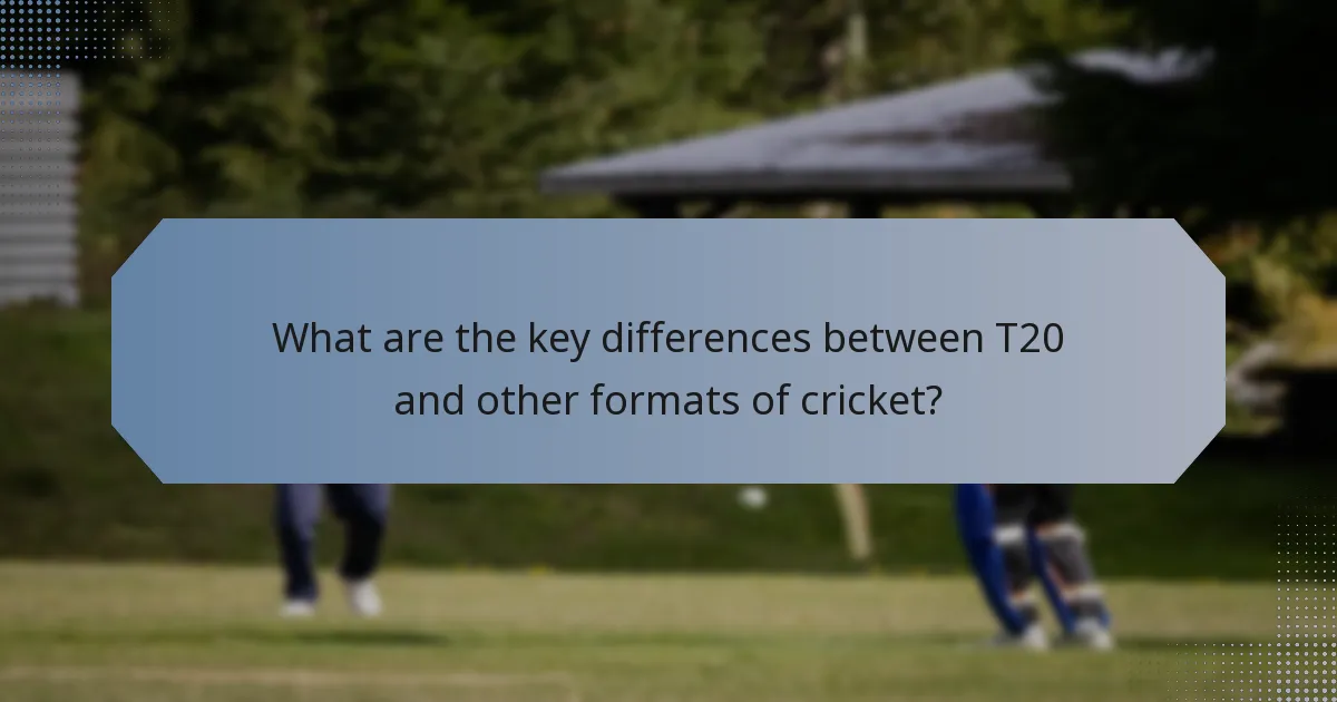 What are the key differences between T20 and other formats of cricket?