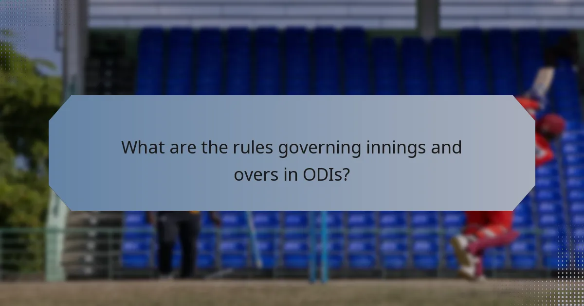 What are the rules governing innings and overs in ODIs?