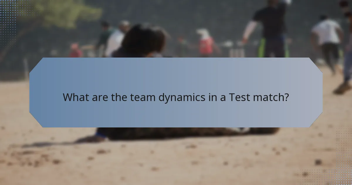 What are the team dynamics in a Test match?