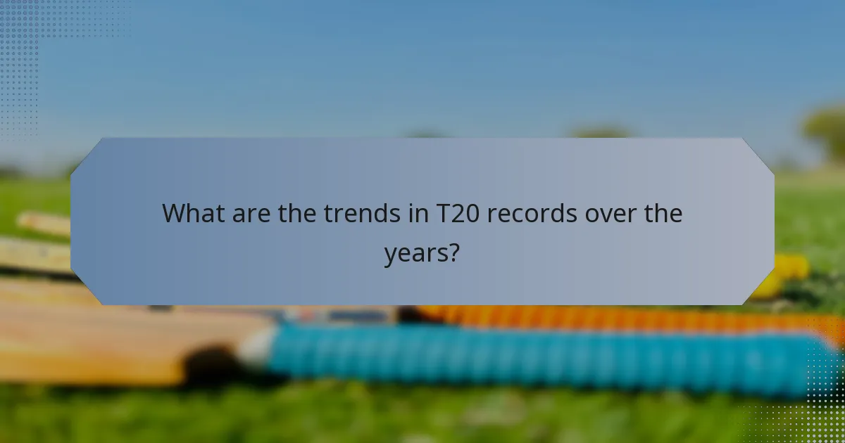 What are the trends in T20 records over the years?