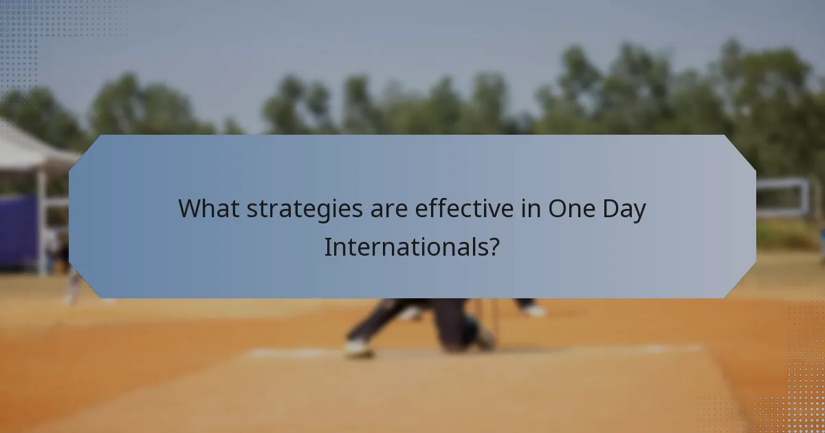 What strategies are effective in One Day Internationals?