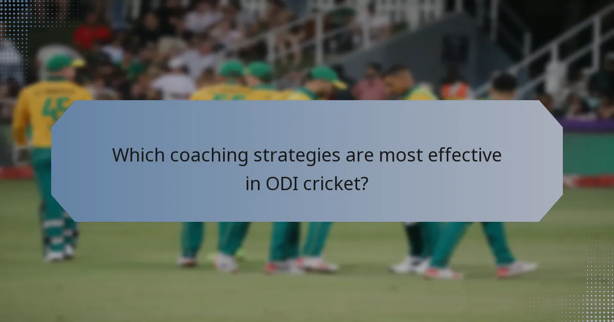 Which coaching strategies are most effective in ODI cricket?