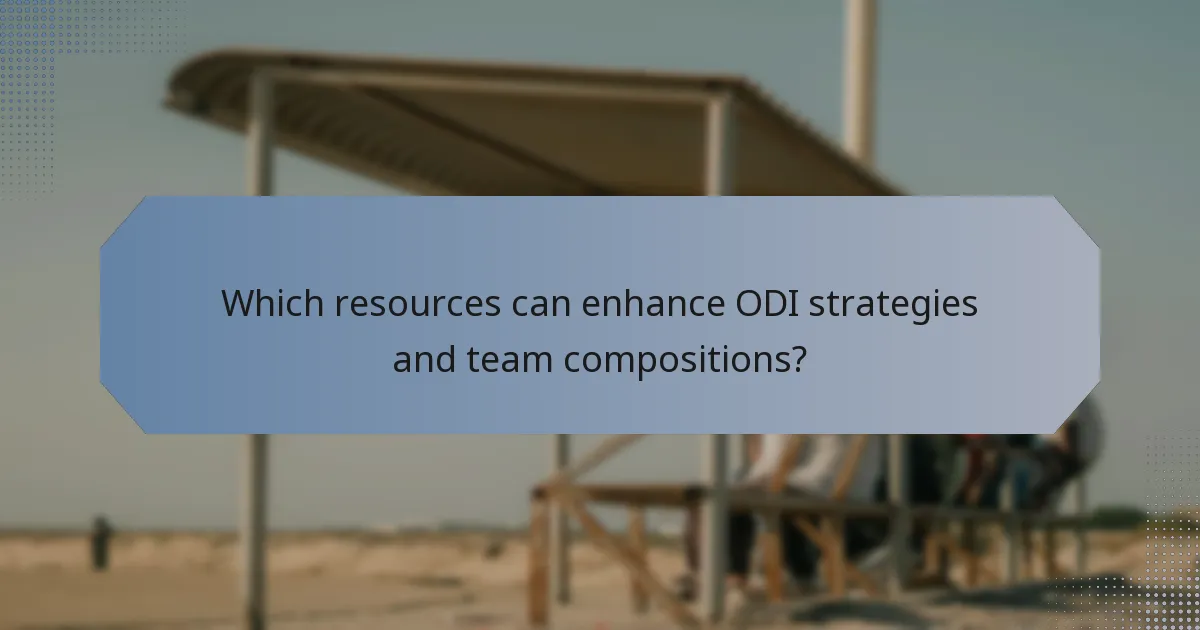 Which resources can enhance ODI strategies and team compositions?