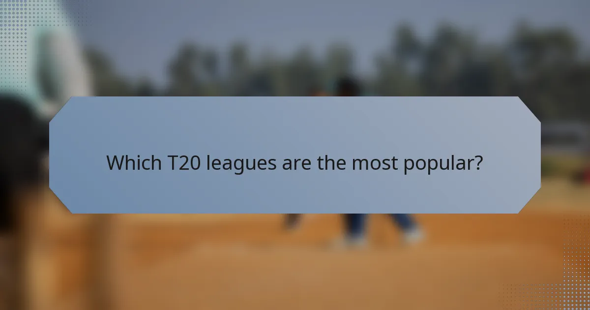Which T20 leagues are the most popular?